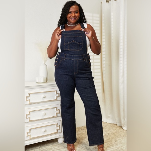 🌟NEW, CUTE*-Judy Blue Full Size High Waist Classic Denim Overalls OFFERS WELCOE - Picture 5 of 11